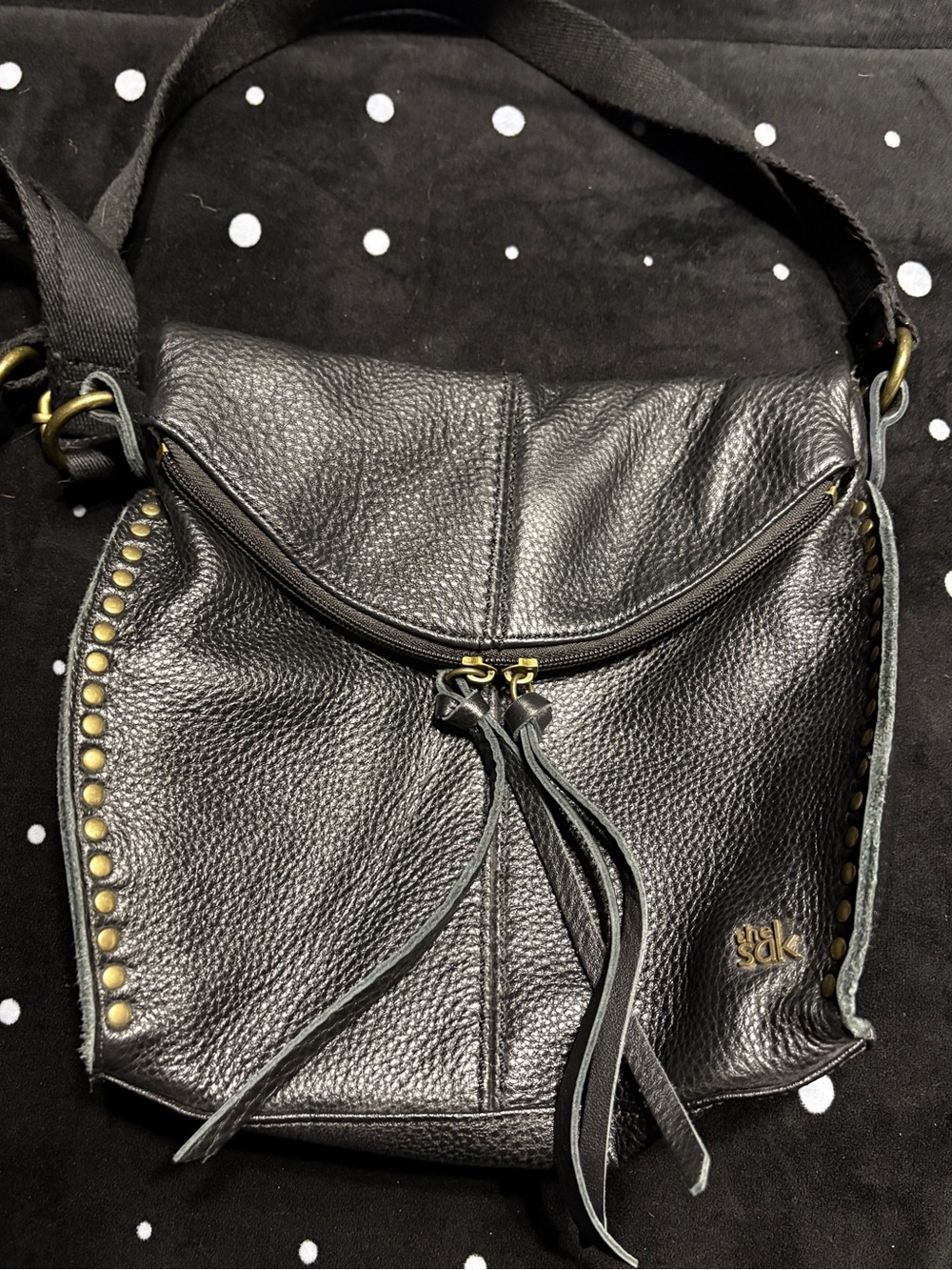 The Sak Black Silverlake Flap Leather Crossbody